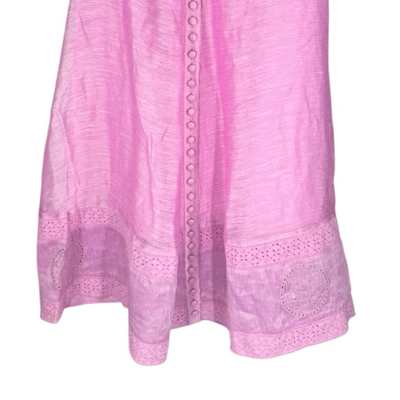 Joslin Harlee Midi Skirt Silk Linen Organza NWT Bubblegum Pink Size XS - Picture 6 of 13